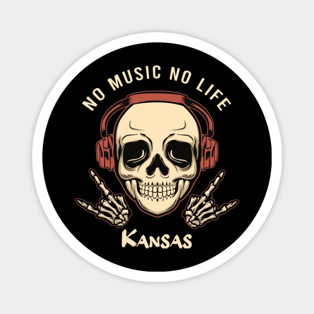 No music no life Kansas Magnet by PROALITY PROJECT